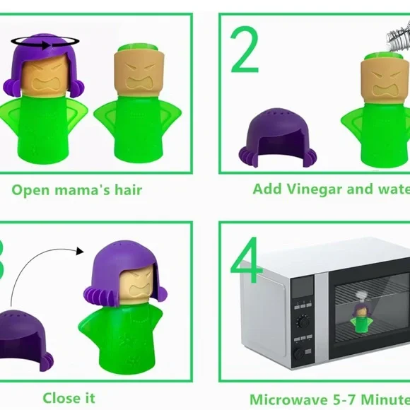 Green and Purple Angry Mama Microwave Cleaner - Picture 3 of 3